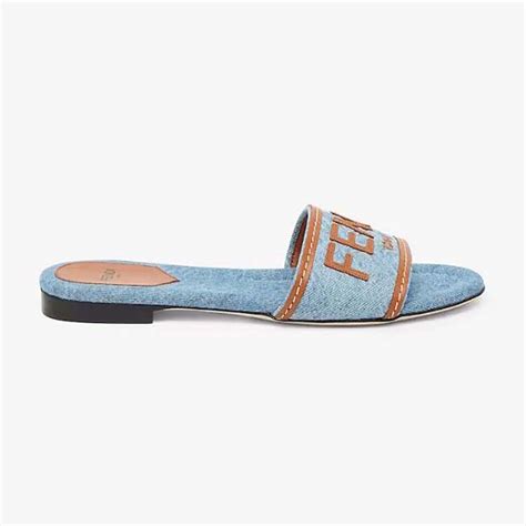 denim fendi slides|fendi platform slides.